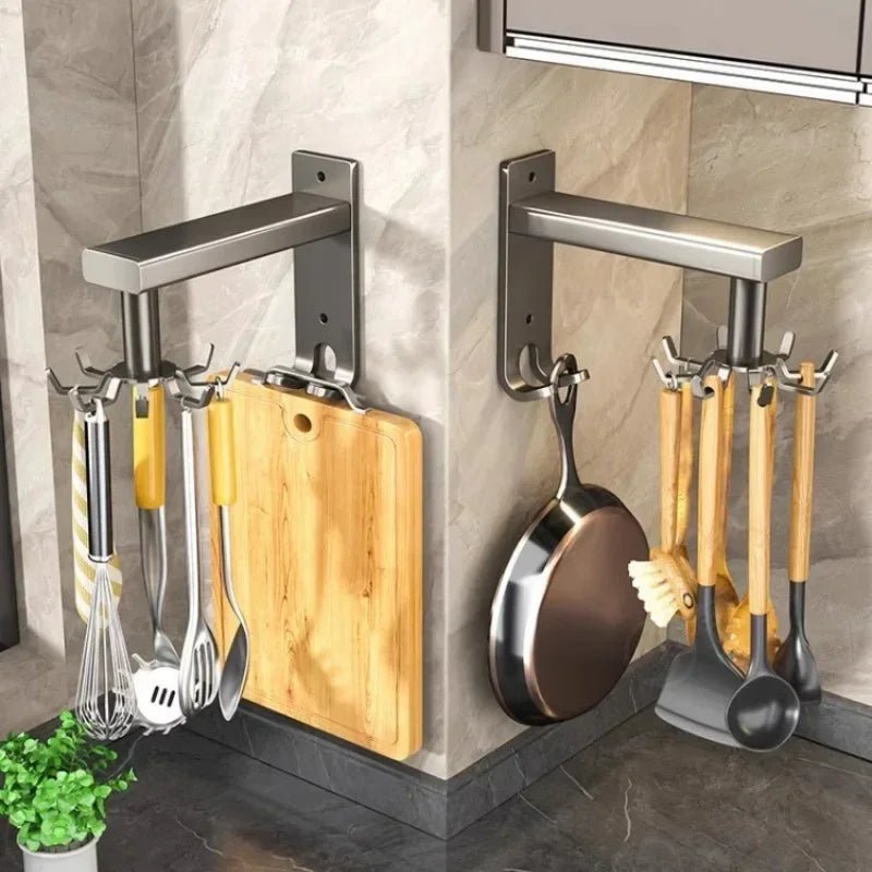 Universal Kitchen Hook Multi-Purpose 360 Degrees Rotatable Rack Organizer Spoon Storage Hanger Home Kitchen Accessories - Ammpell