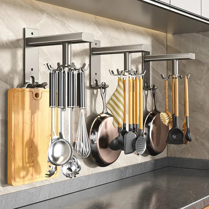Universal Kitchen Hook Multi-Purpose 360 Degrees Rotatable Rack Organizer Spoon Storage Hanger Home Kitchen Accessories - Ammpell