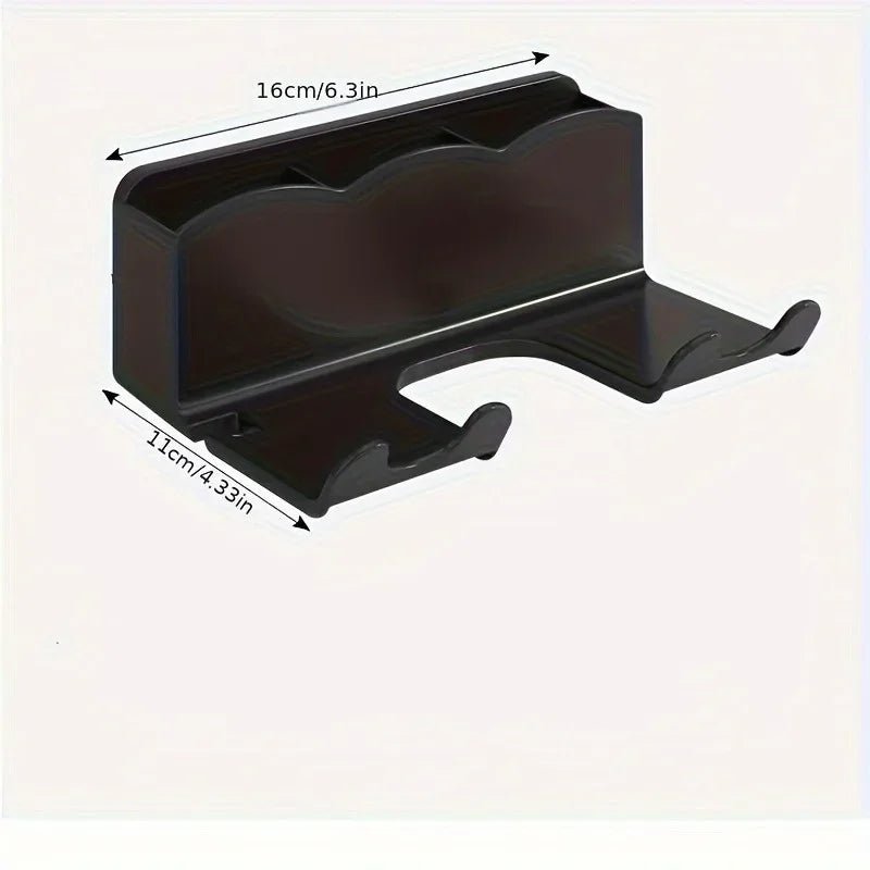 Wall-Mounted Hair Dryer Holder, No-Drill Bathroom Rack - Ammpell