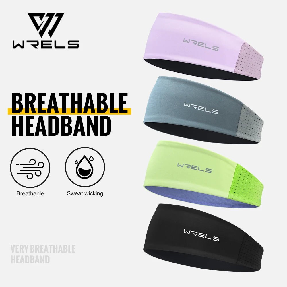 WRELS Headband Sweatband Cooling Non Slip Breathable Quick Dry Men Women Running Yoga Fitness Tennis Athletic Workout Hair Band - Ammpell